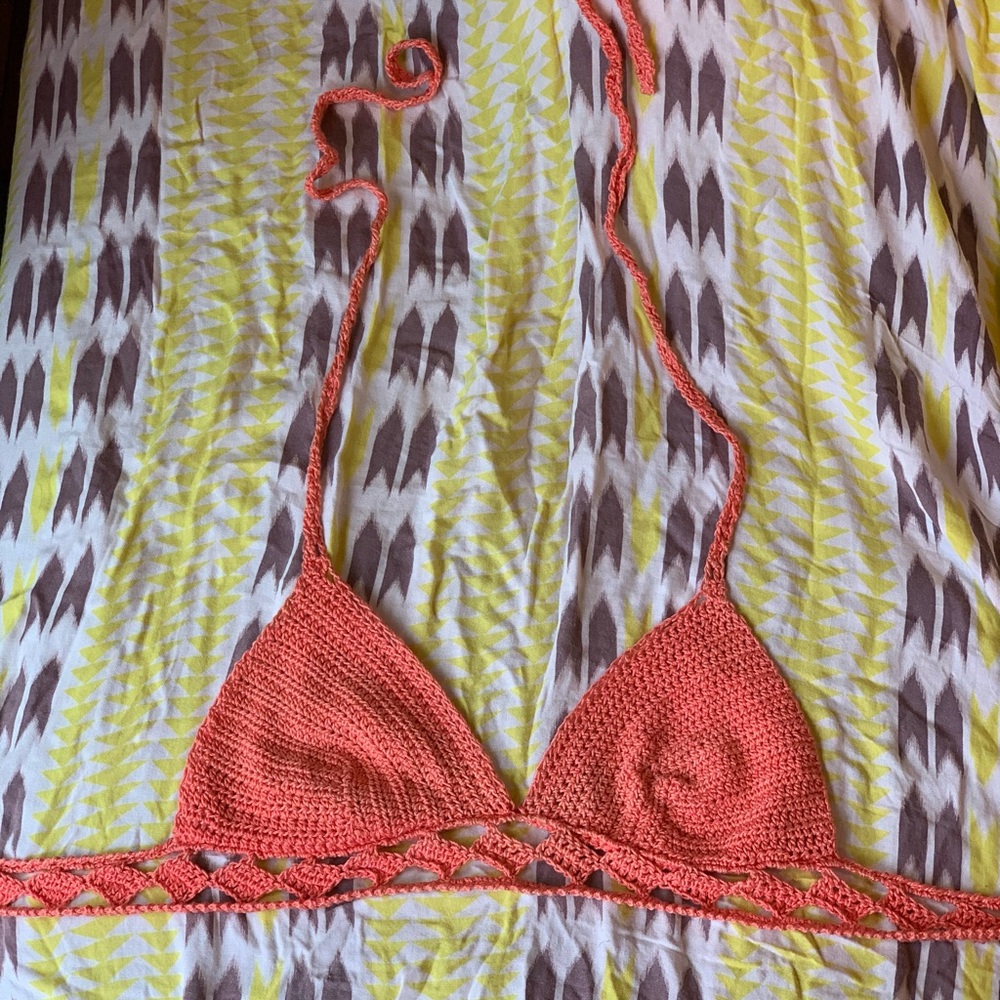 Handmade crochet swim top